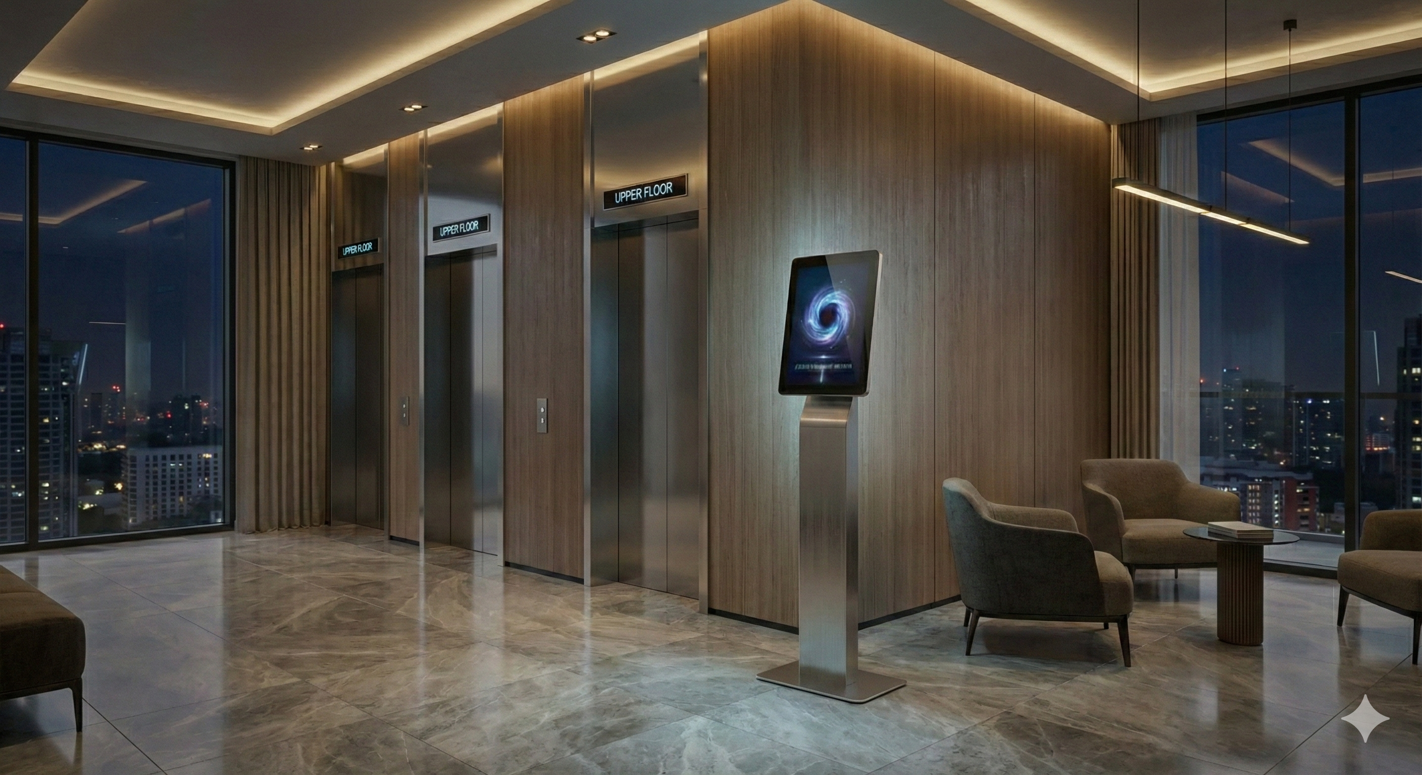 DiengAI Kiosk at night